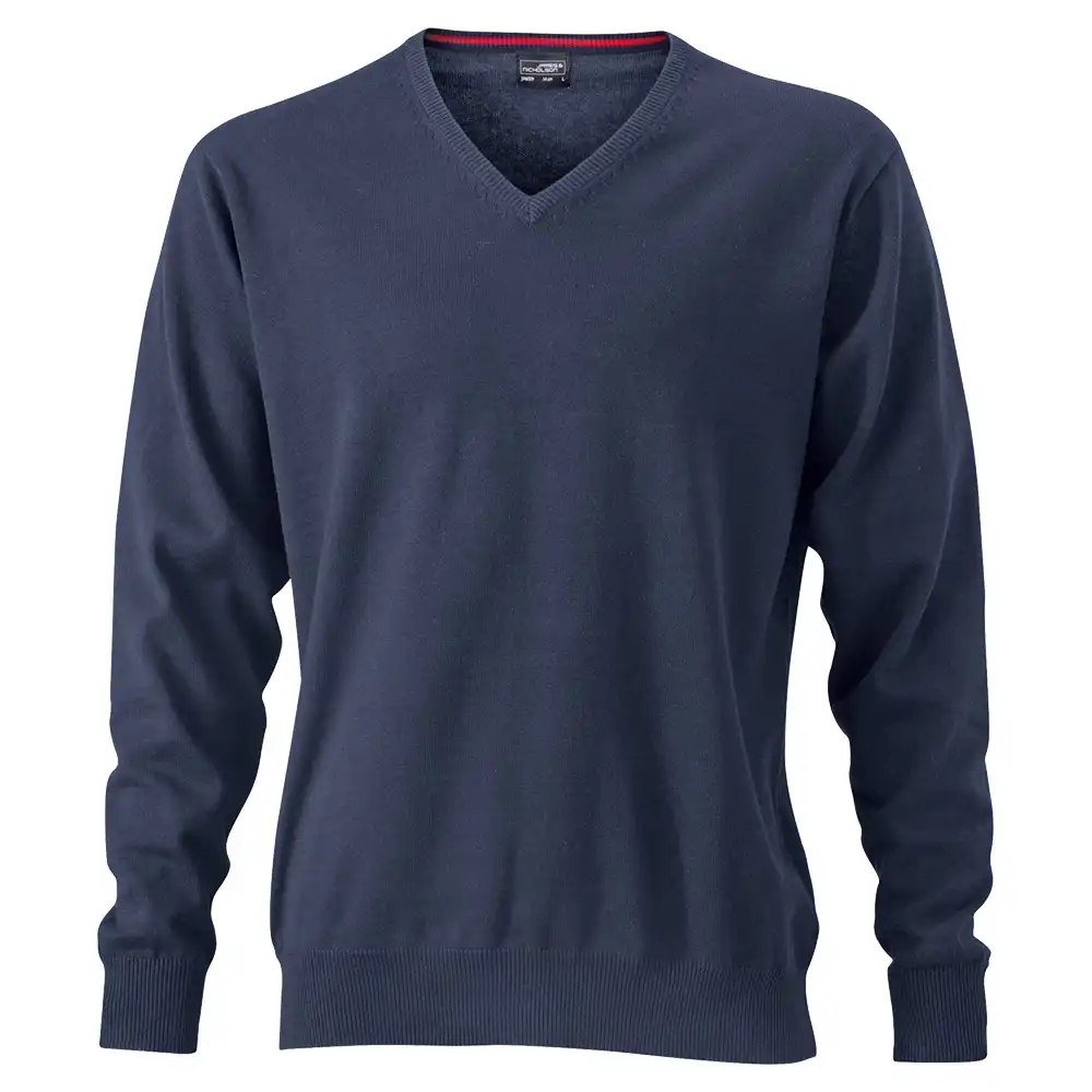 V-Neck Pullover "JN659" in navy, 3XL - Thumbnail 1