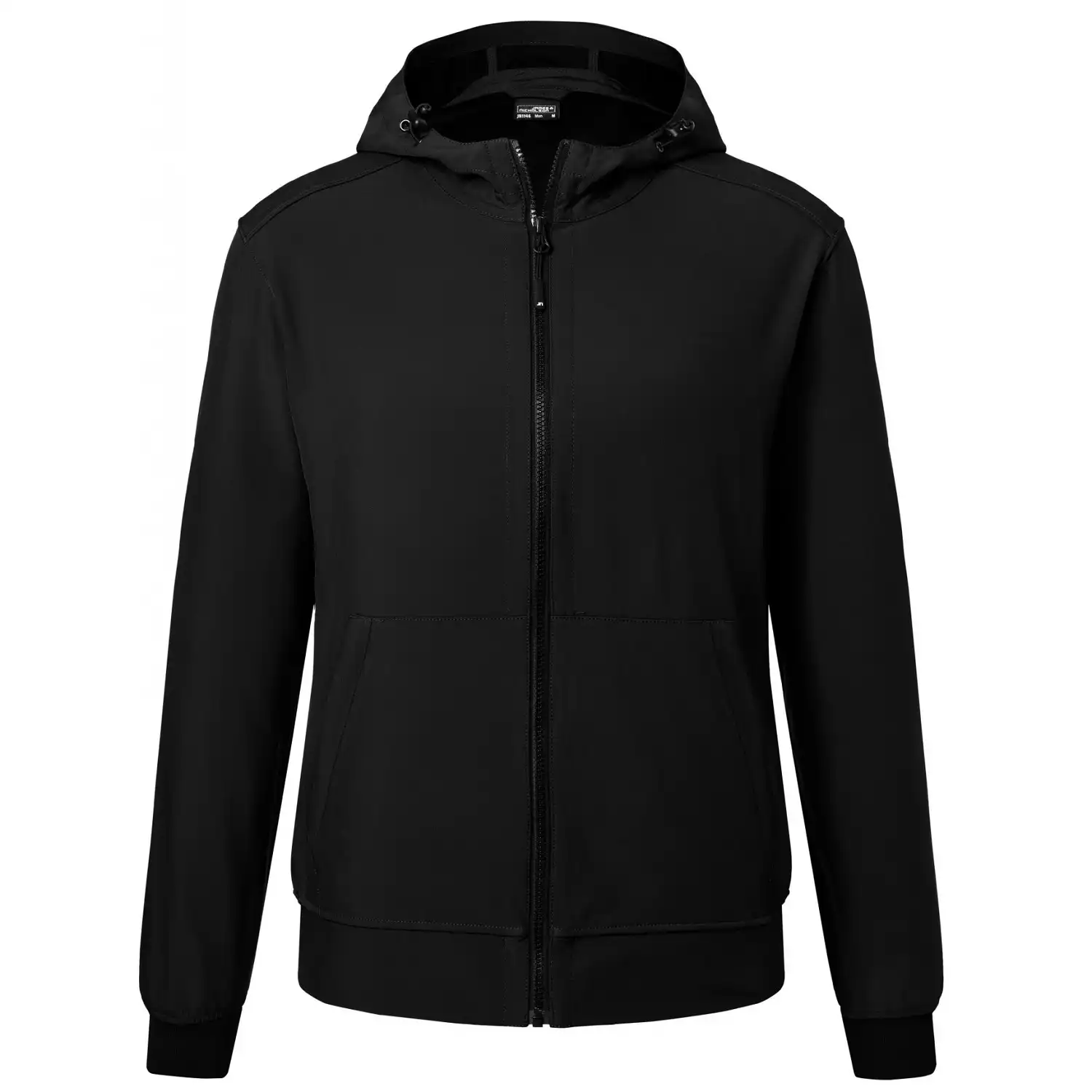 Kapuzen Softshelljacke "JN1146" in black/black, 3XL - Bild 1