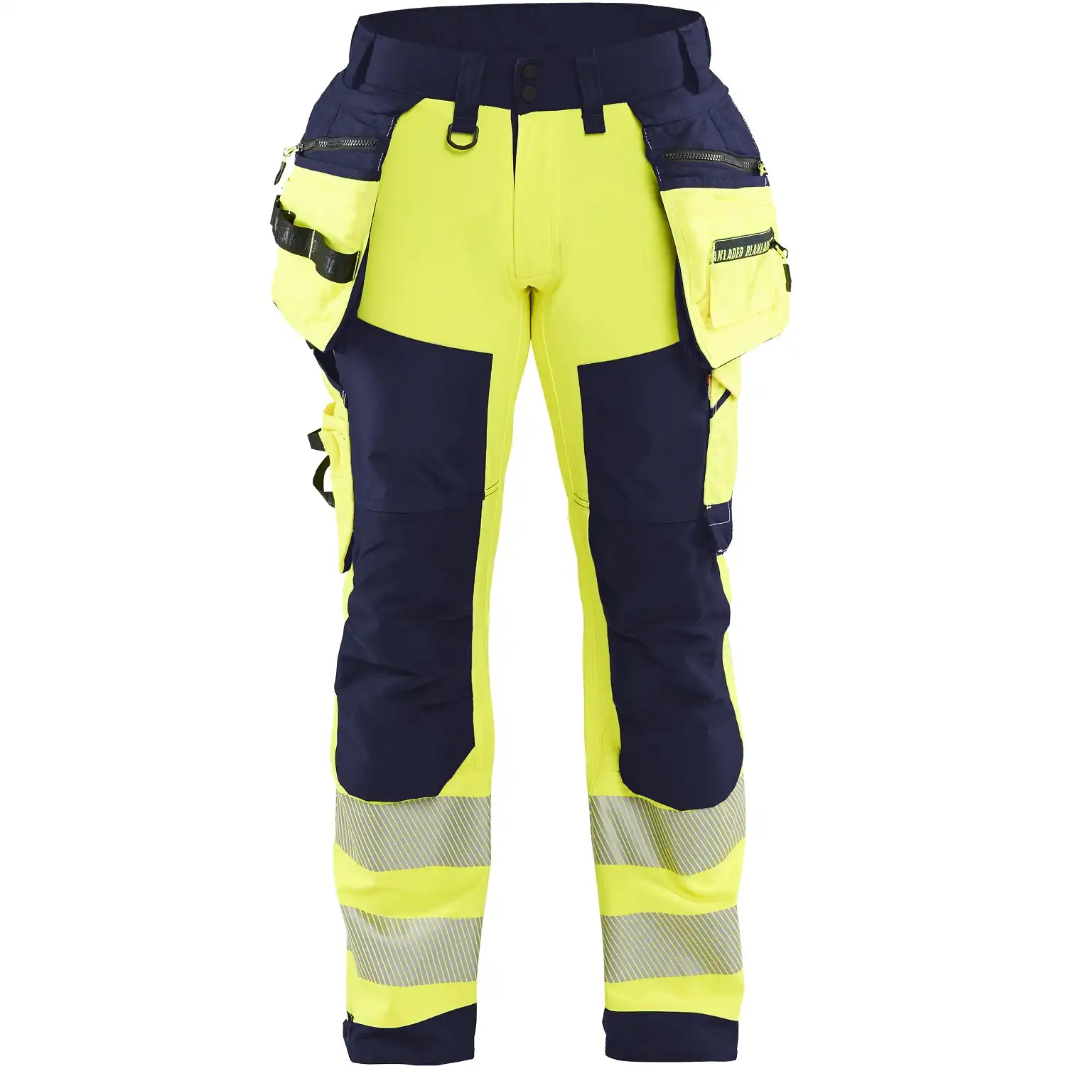 Warnschutz Softshell Handwerkerhose "1820" Kl .2 in gelb/marine, C146 - Thumbnail 1