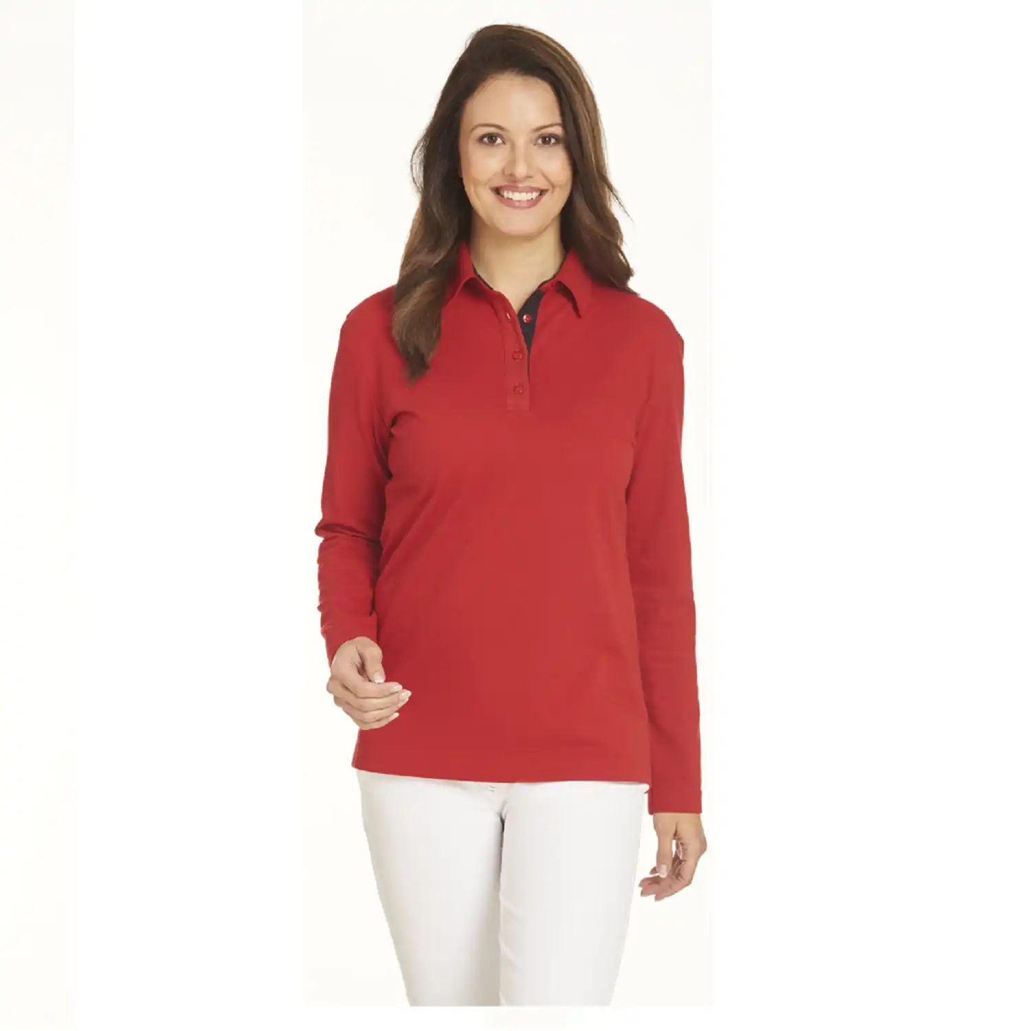 Polo-Shirt "08/2638" in rot/schwarz, M - Bild 1