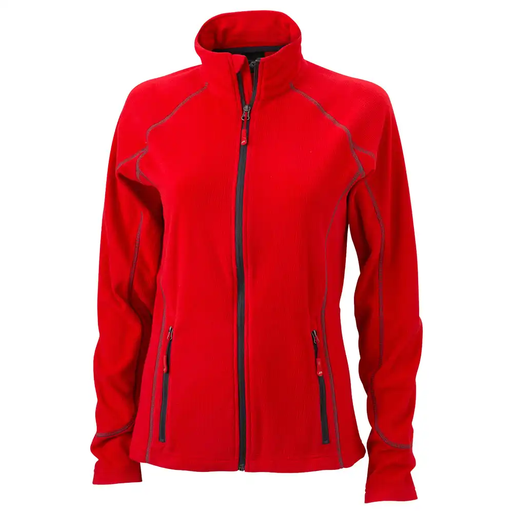 Damen Structure Fleecejacke "JN596" in Rot, L - Thumbnail 1