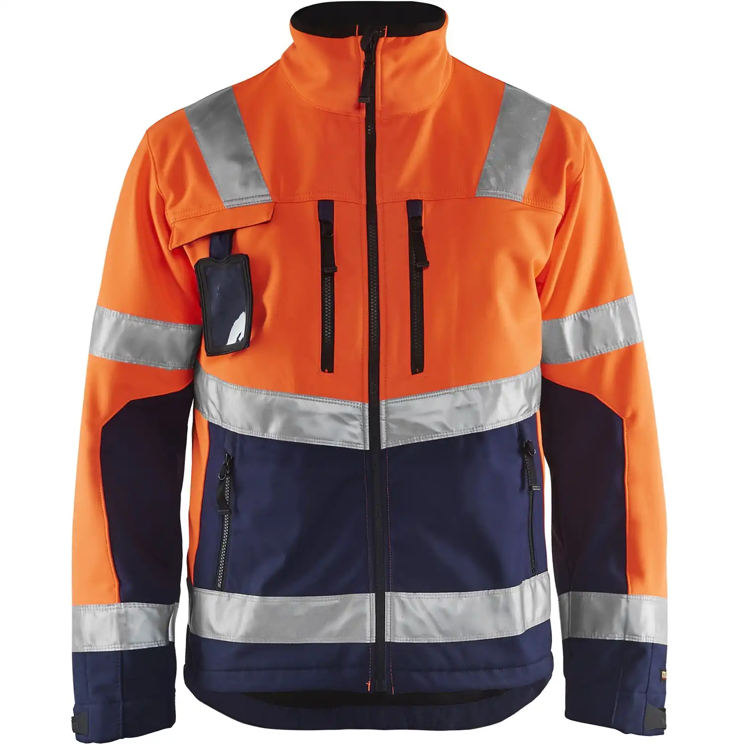 Warnschutz Softshelljacke "4900" in orange/marine, 3XL - Thumbnail 1