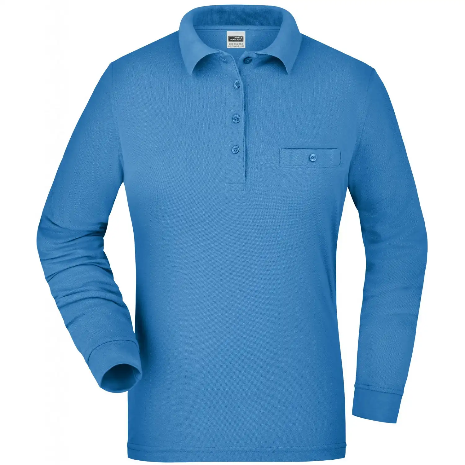 Damen Langarm Poloshirt "JN865" in aqua, 3XL - Bild 1
