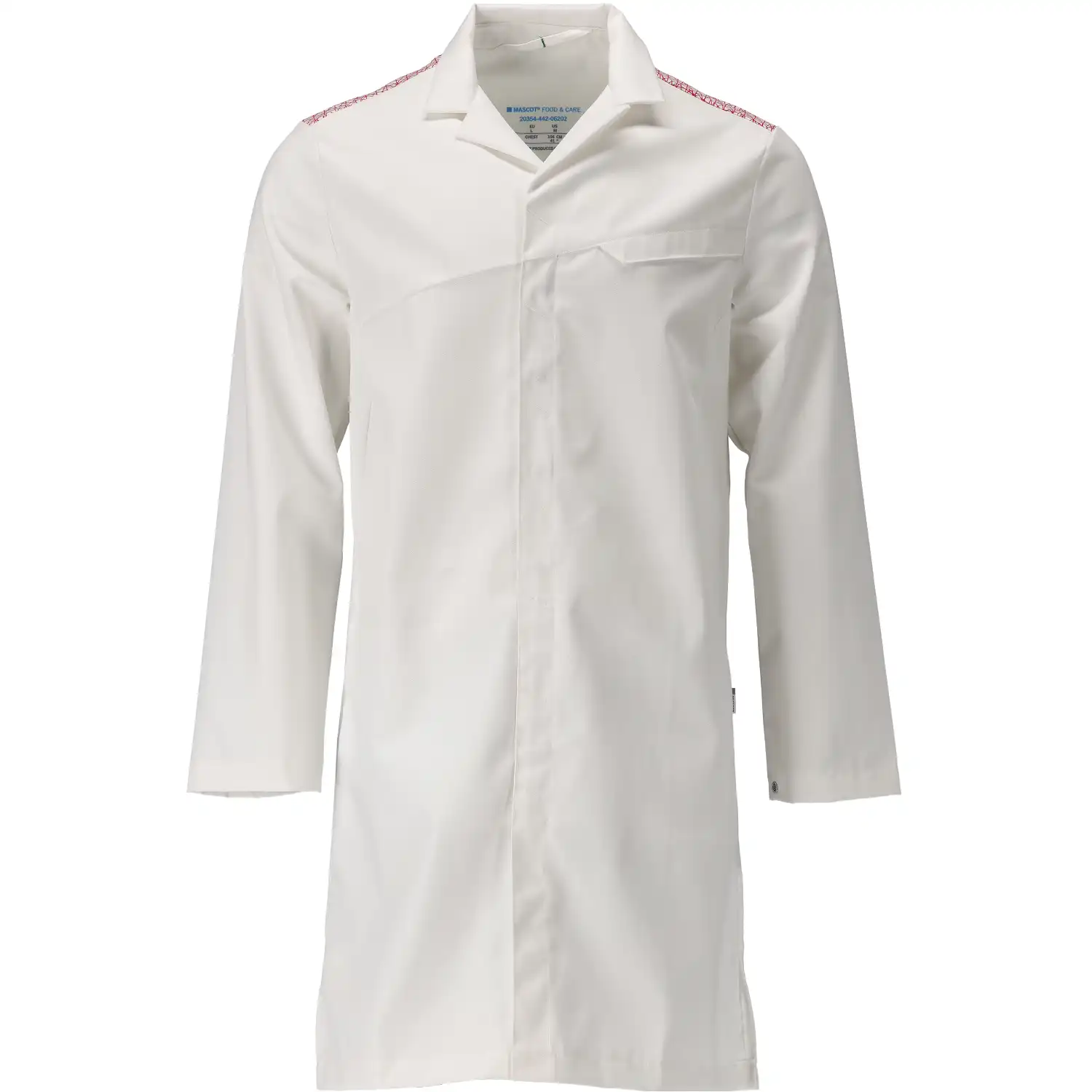 Arbeitsmantel "20354-442" Food & Care in weiß/verkehrsrot, XS - Thumbnail 1