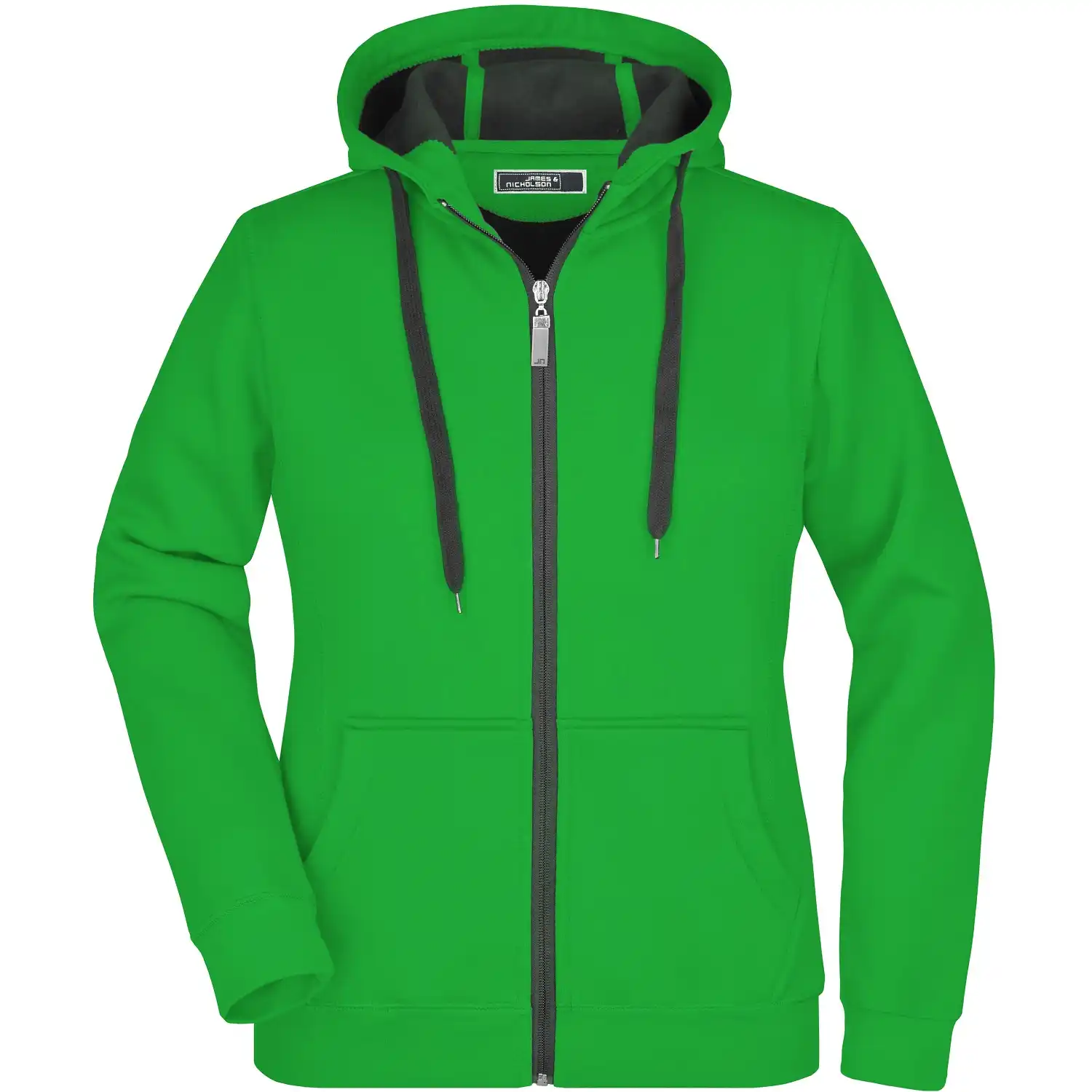Damen Kapuzen-Sweatjacke Doubleface "JN354" in fern-green, L - Thumbnail 1