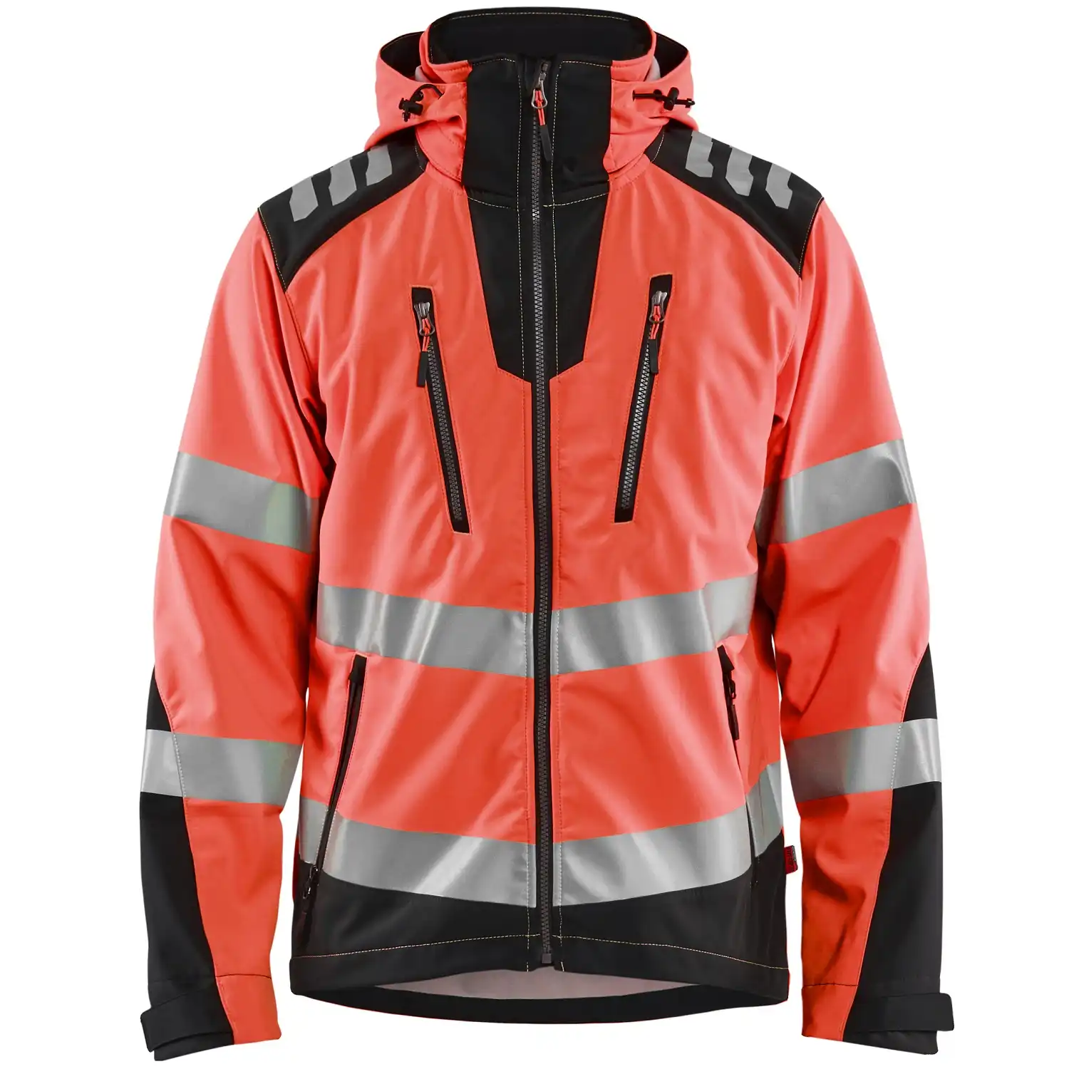 Warnschutz Softshelljacke "4491" in rot/schwarz, XL - Thumbnail 2