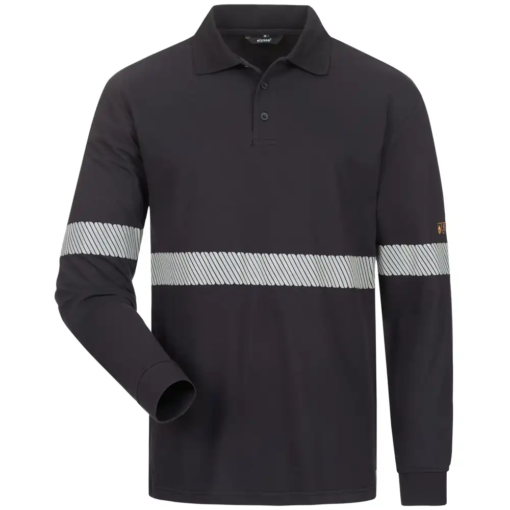 Multinorm Langarm Polo-Shirt mit Reflex "KUNIBERT"marine in L - Thumbnail 1