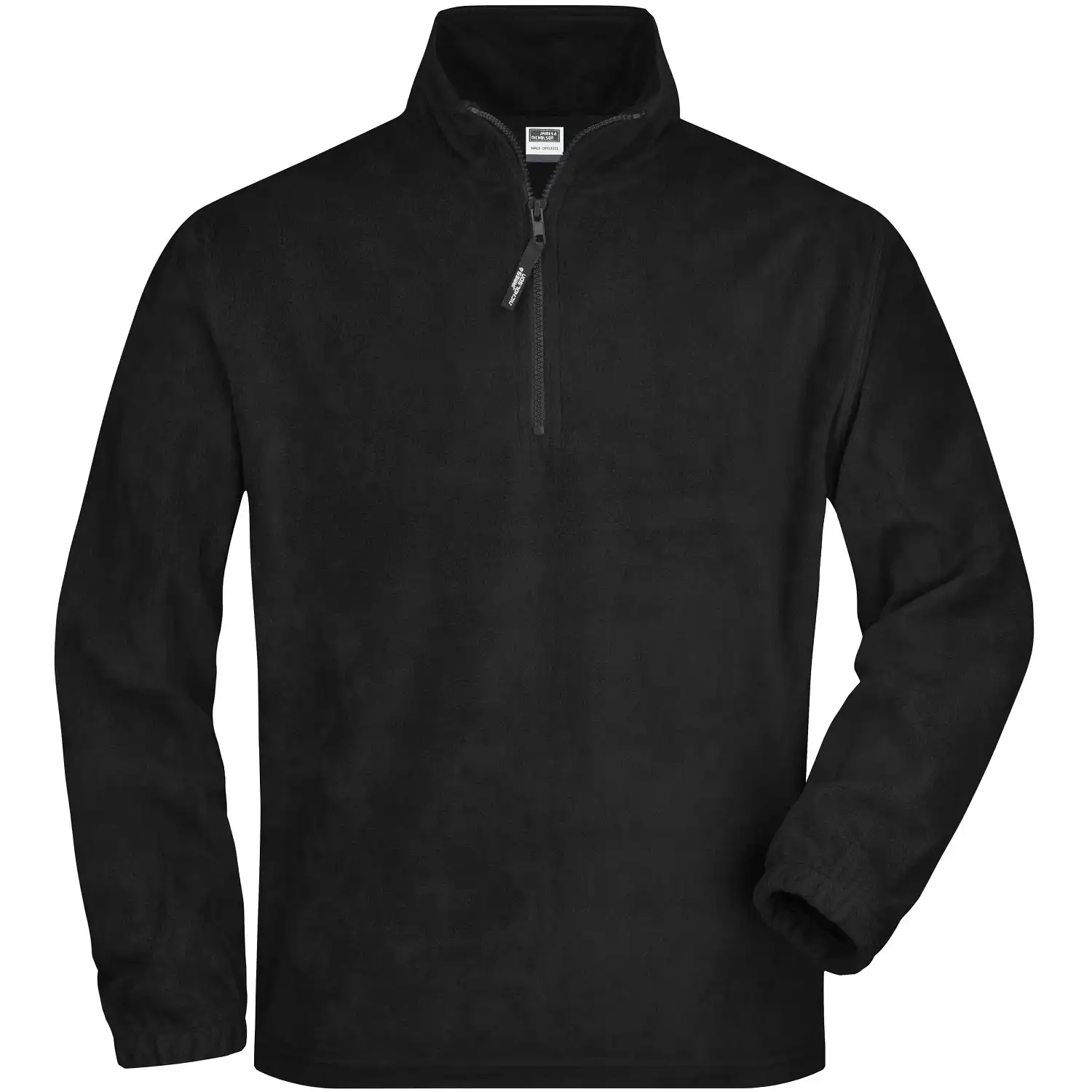 Half-Zip Fleece-Pullover"JN043" in schwarz, M - Bild 1