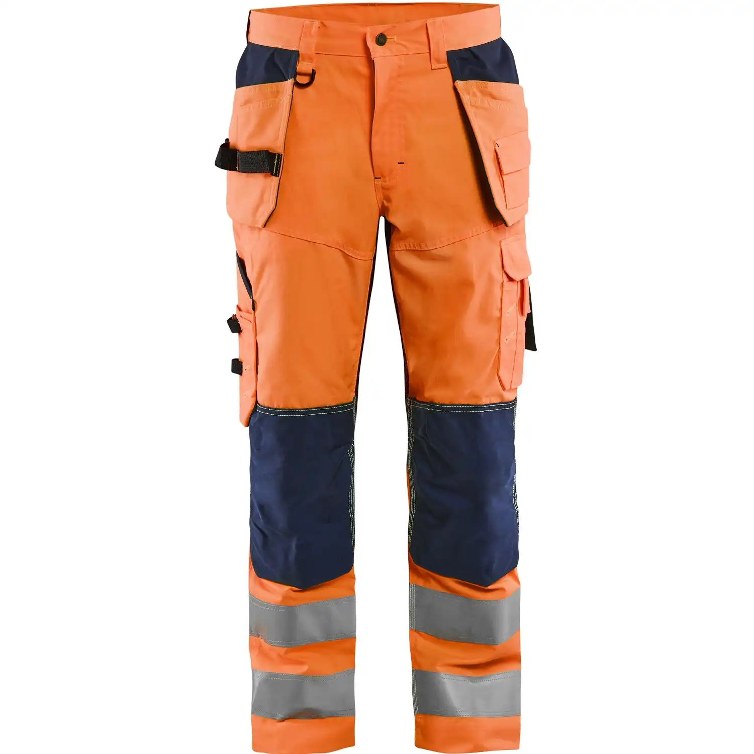 Warnschutz Handwerkerhose mit Ventilation "1565" in orange/marine, C44 - Thumbnail 1