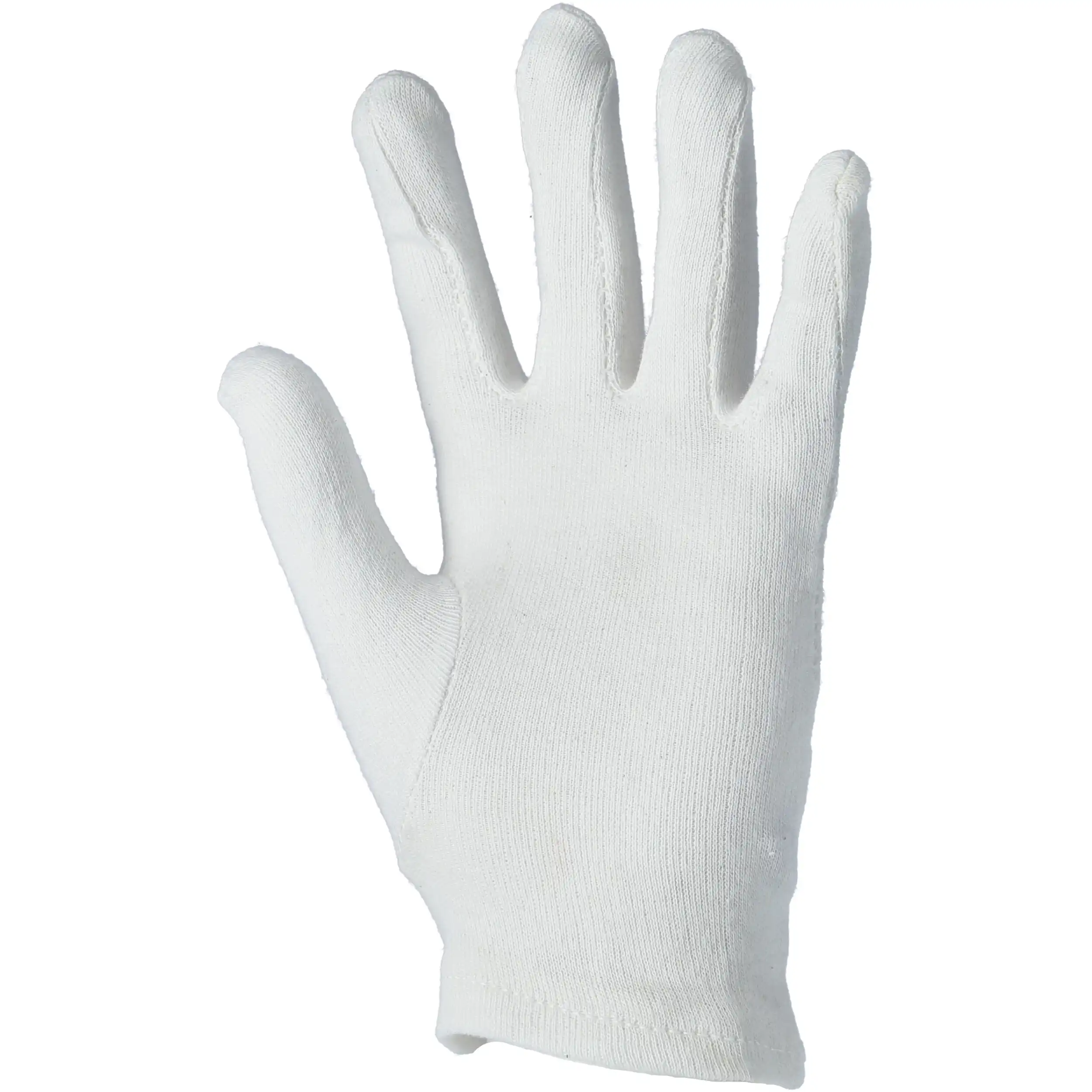 Baumwoll-Trikothandschuhe in weiß mit Schichtel, gedoppelt in 10 (XL) - Thumbnail 2