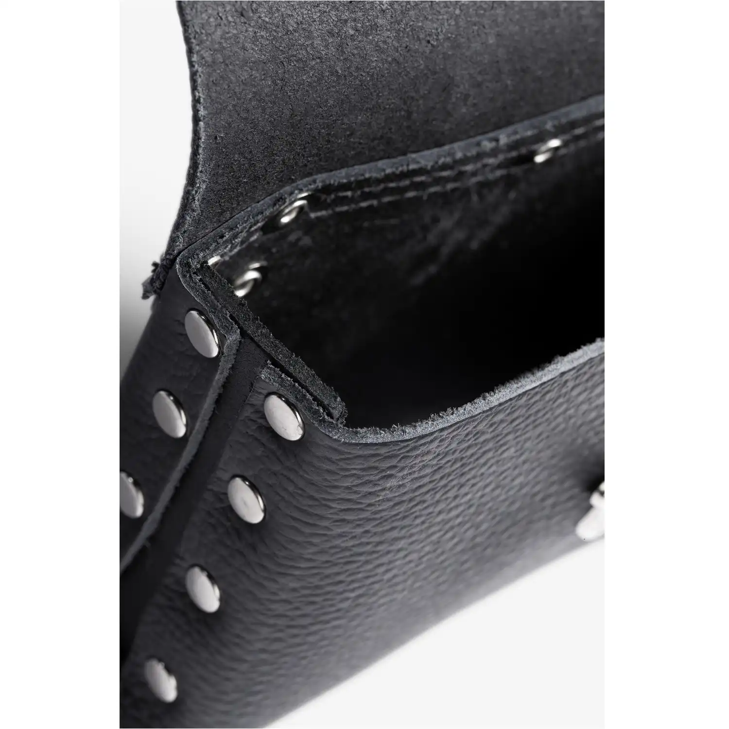 Nageltasche einfach genietet mit Klappe "ARNO" schwarz - Thumbnail 3