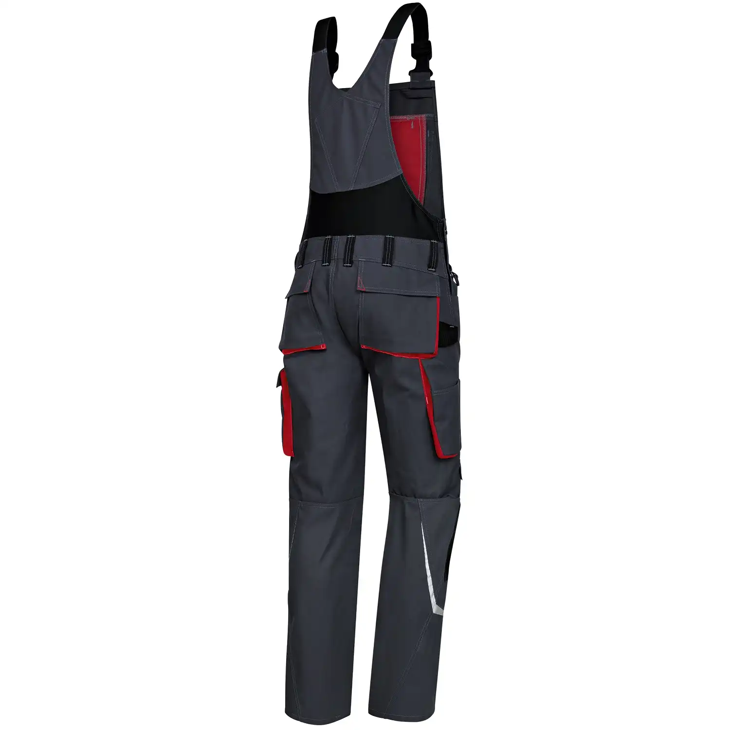 Latzhose "1804-720" Comfort Plus in anthrazit/rot, 44 - Thumbnail 2