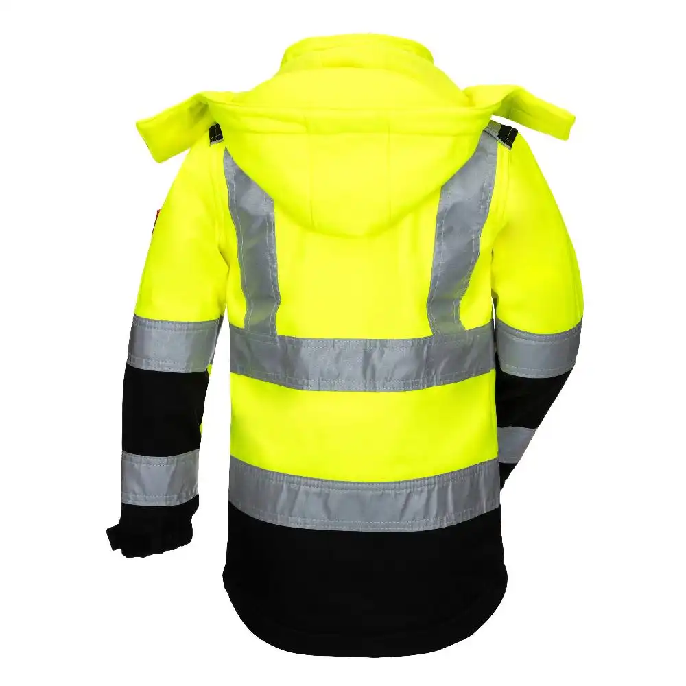 Kinder Hi-Vis Softshelljacke "7171KIDS" MOTION TEX KIDS gelb/schwarz in 110/116 - Thumbnail 2