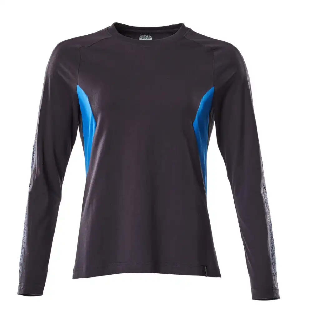 Damen Langarmshirt "ACCELERATE" in schwarzblau/azurblau, XS - Thumbnail 1