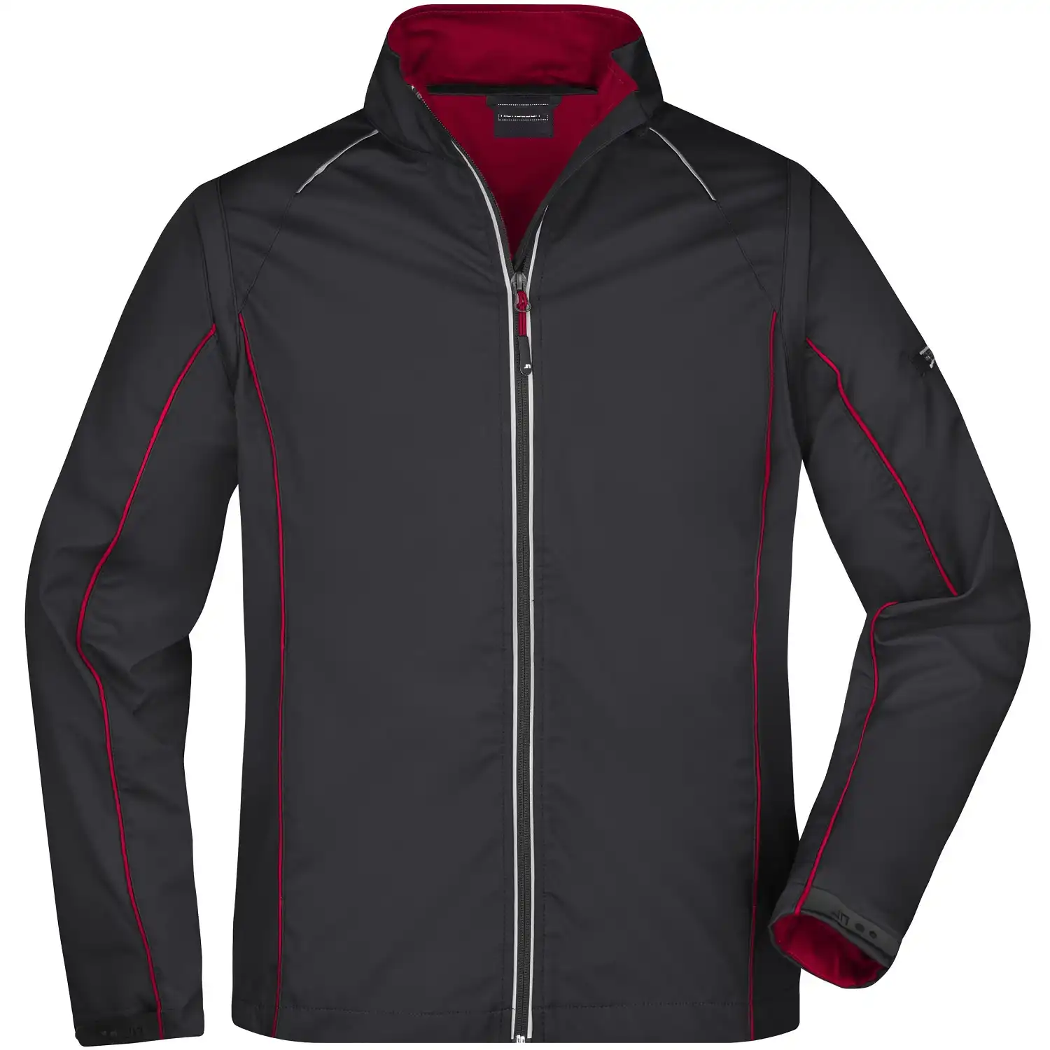 2-in-1 Softshellljacke "JN1122" in black/red, 3XL - Thumbnail 1
