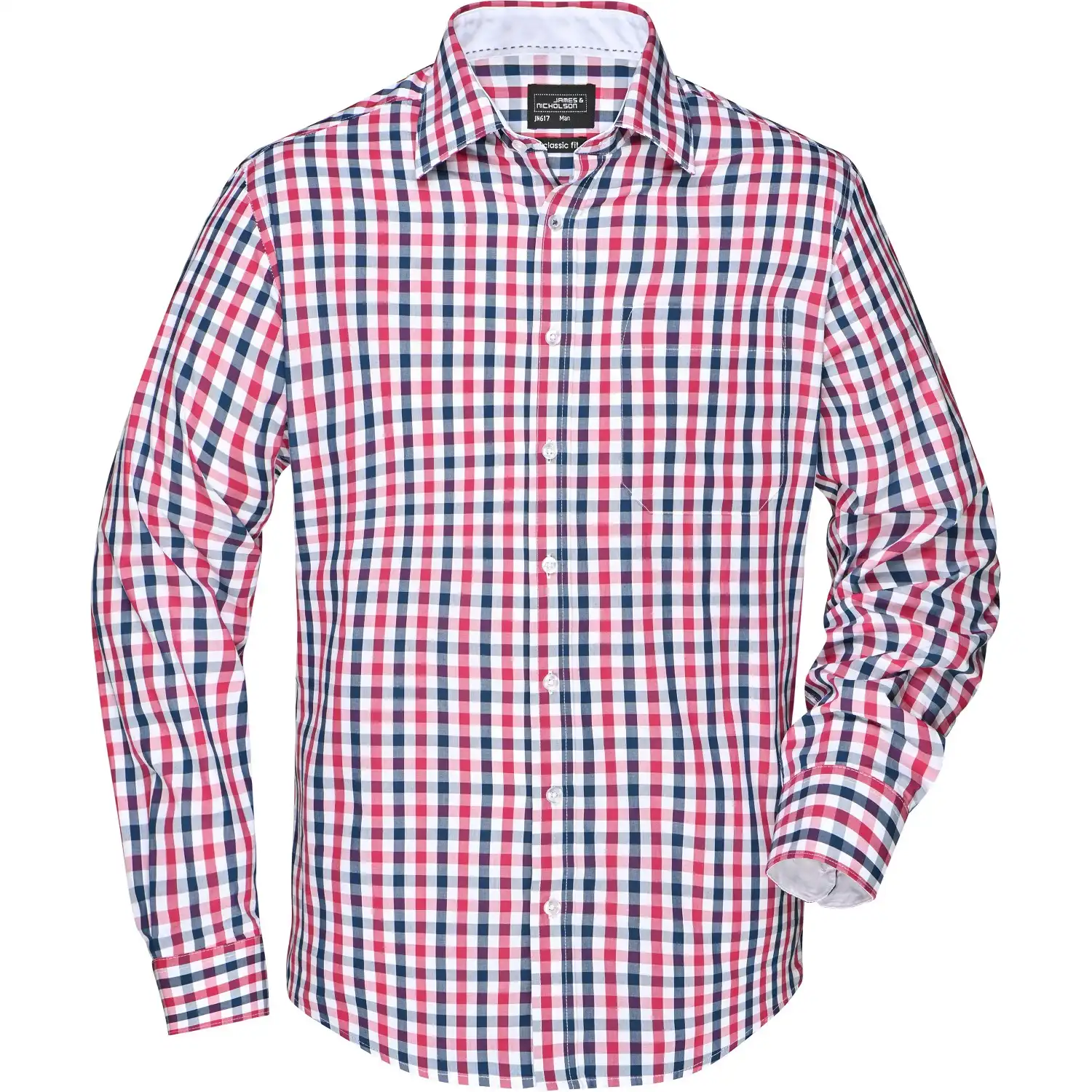 Karo-Hemd "JN617" in navy/red-navy-white, L - Bild 1