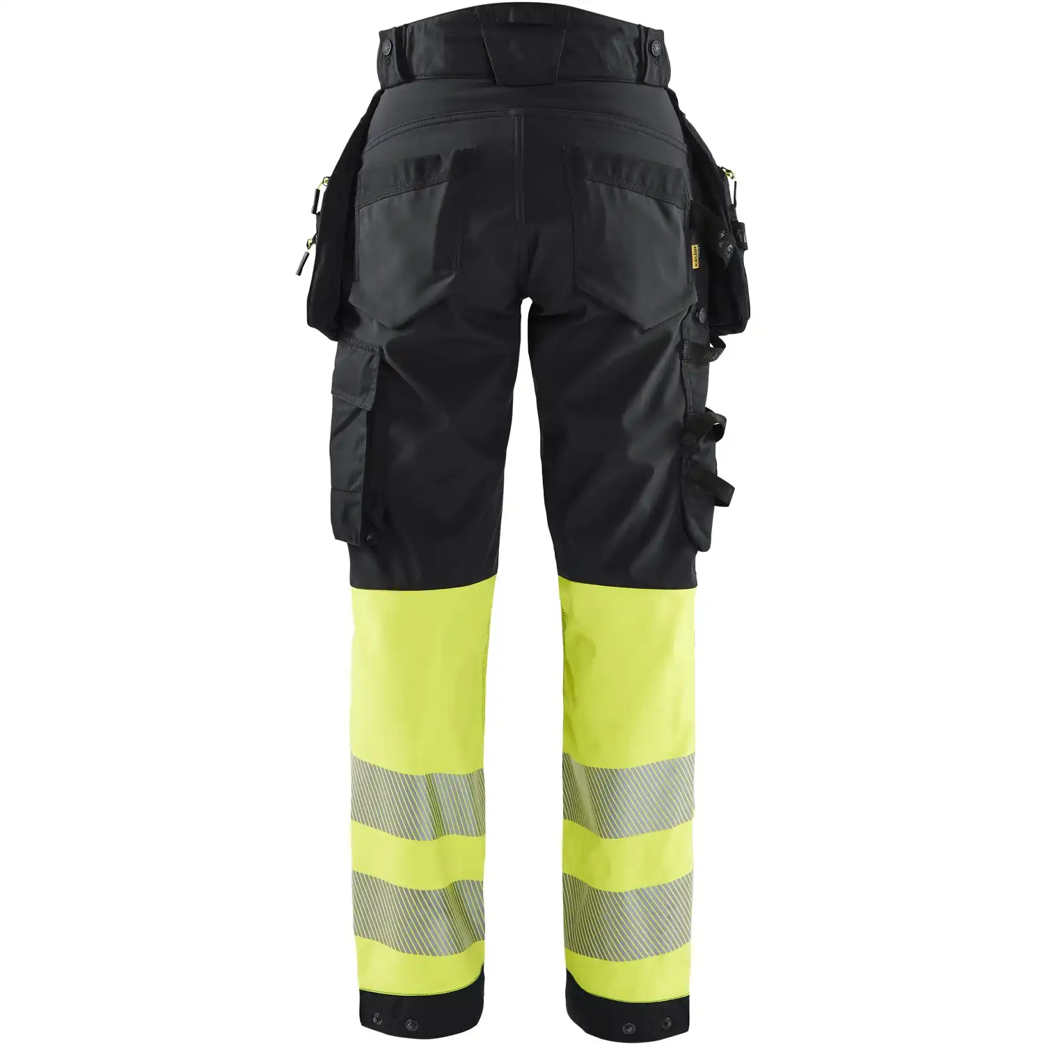 Damen Warnschutz Softshell Handwerkerhose Kl. 1 "7114" in schwarz/gelb, C32 - Thumbnail 2