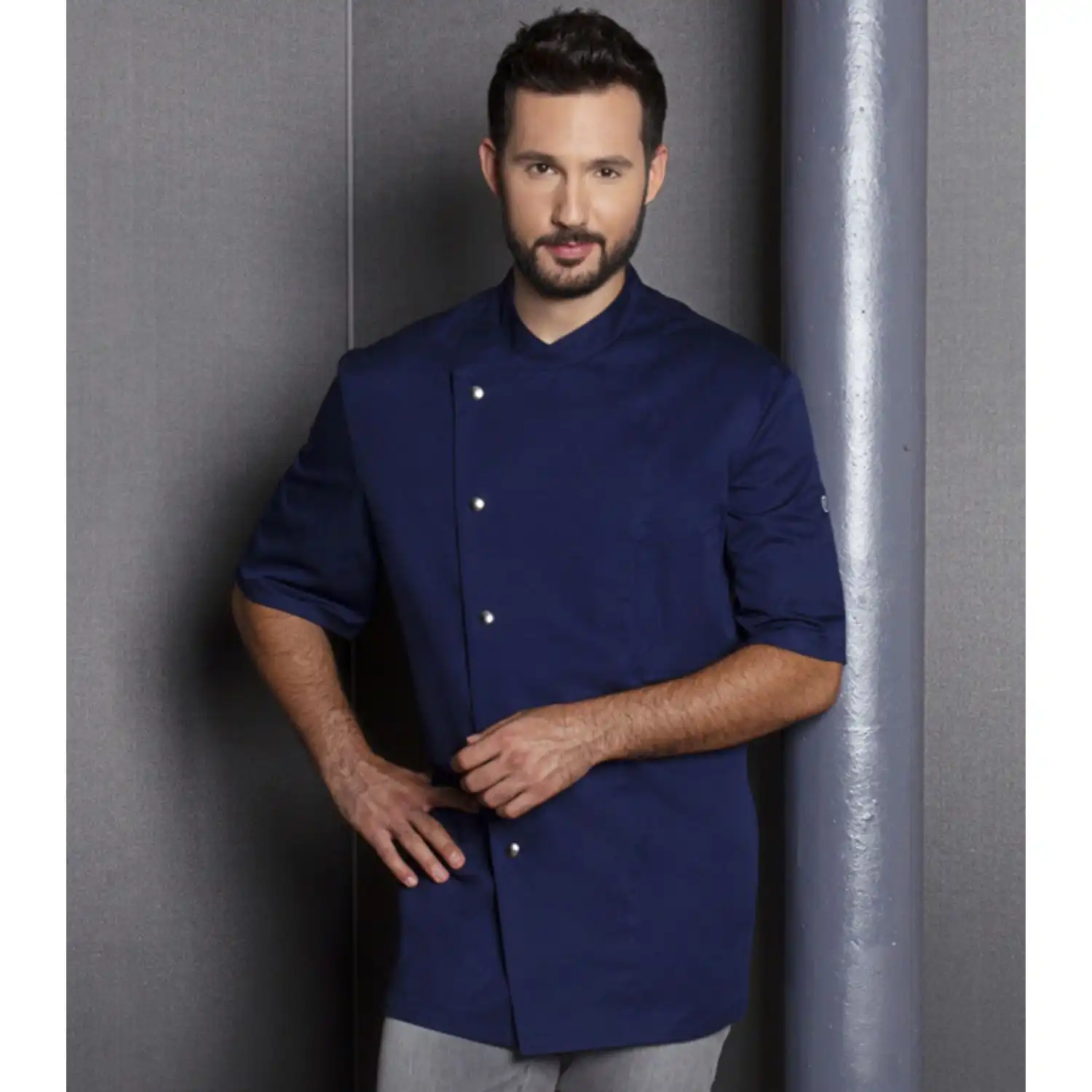 Herren Kochjacke Gustav "JM 15" in marine, 48 - Thumbnail 6
