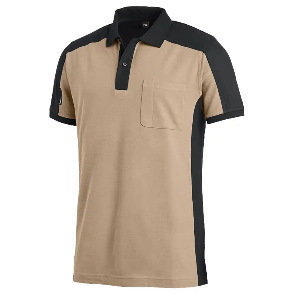 Polo-Shirt zweifarbig "KONRAD" in beige/schwarz, XXL - Thumbnail 1