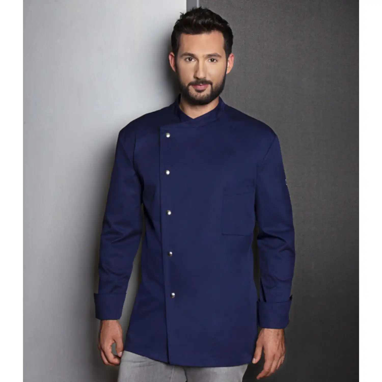 Herren Kochjacke Lars "JM 14" in marine, 48 - Thumbnail 6