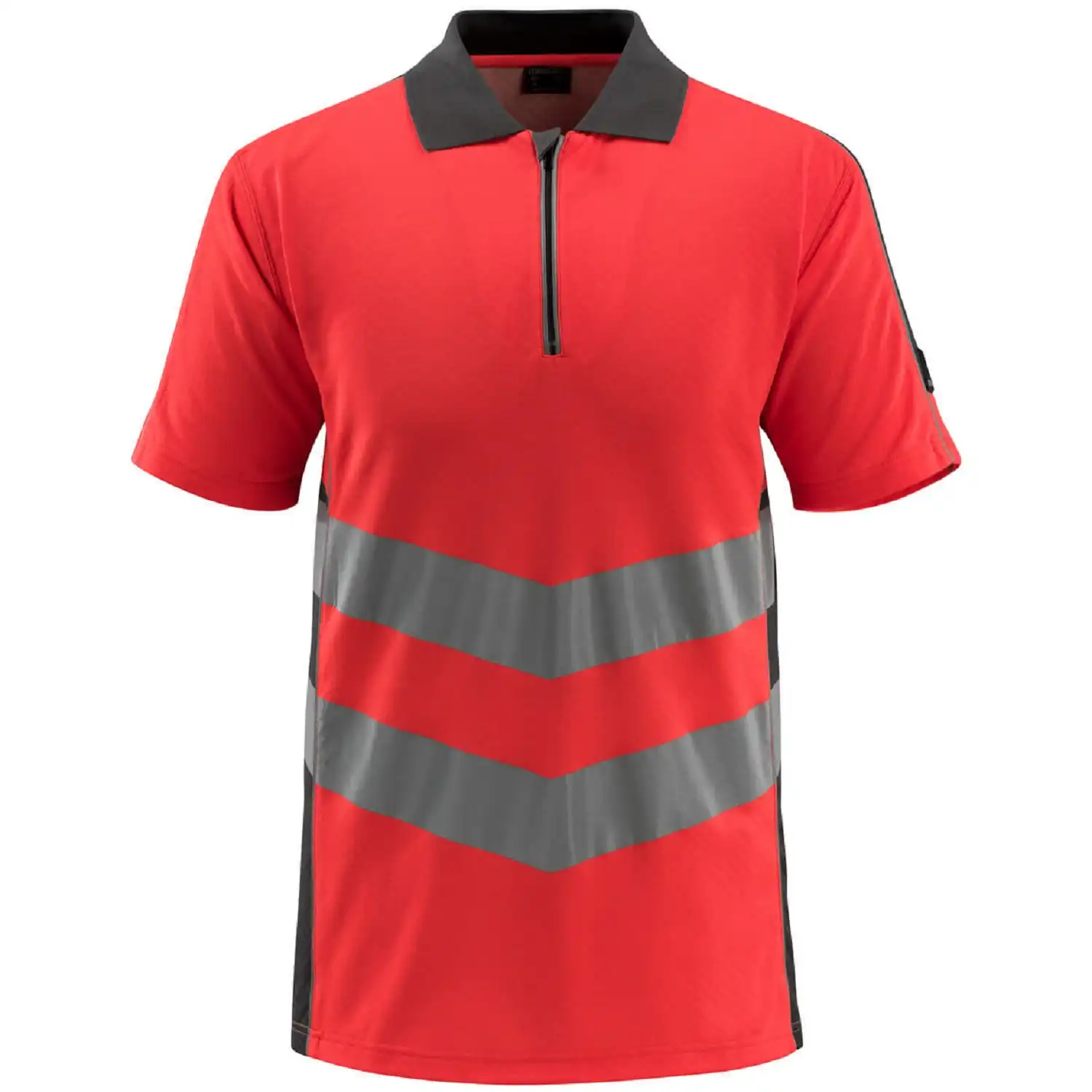 Warnschutz Polo-Shirt "MURTON" Safe Supreme UV-Schutz in rot/anthrazit, XXL - Bild 1