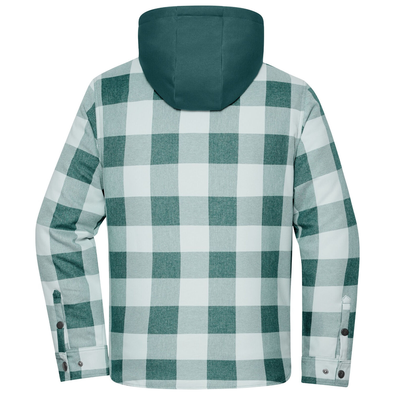 Hemdjacke Karo mit Kapuze "JN1872" in grün/grau, L - Thumbnail 4