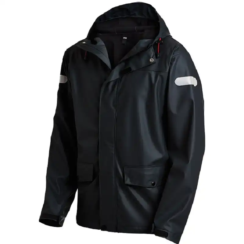 PU Stretch-Regenjacke "RAINER" in schwarz, L - Thumbnail 1