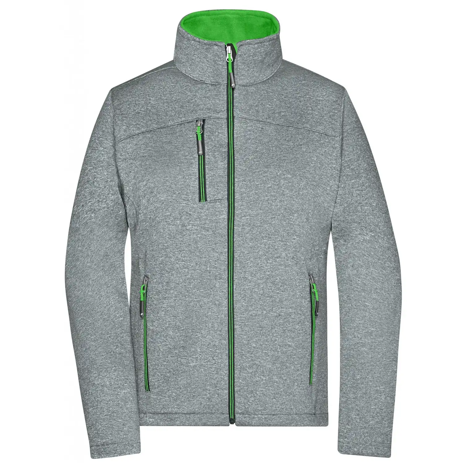 Damen Softshelljacke "JN1147"-Daiber in dark-melange/green, XS - Bild 1