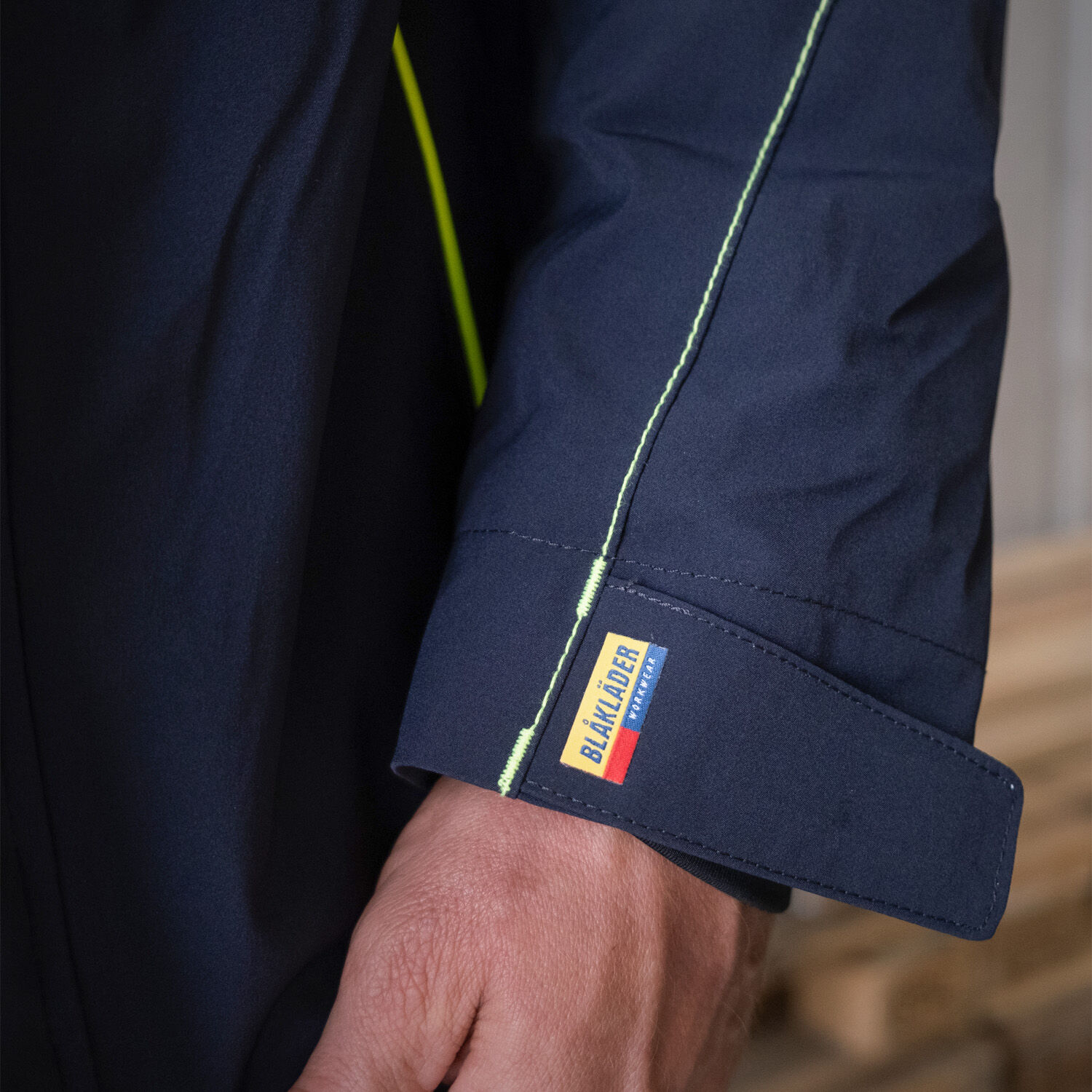 Stretch Winterjacke "4484" in dunkelmarine/gelb, L - Thumbnail 7