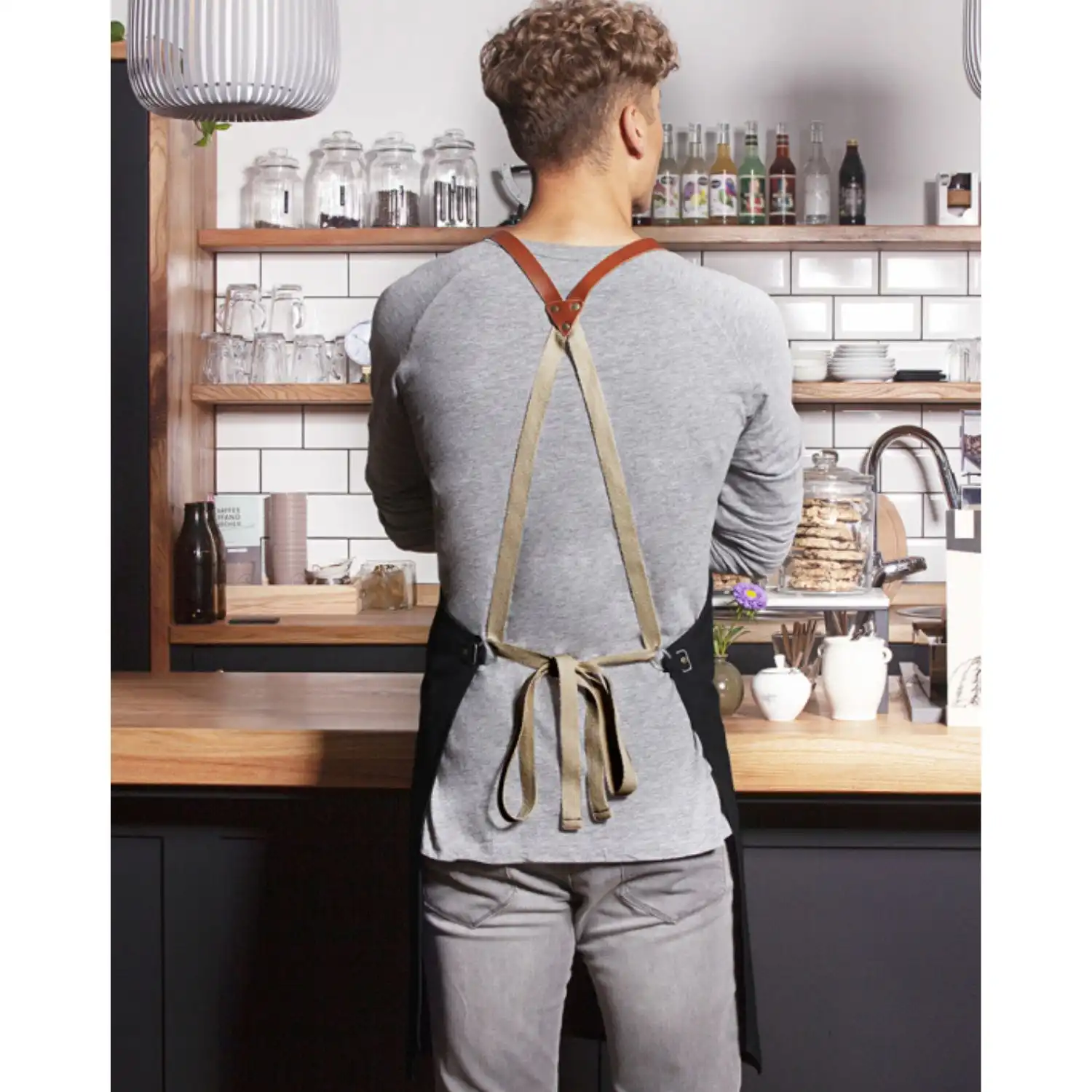 Latzschürze Green-Generation "LS 37" in schwarz - Thumbnail 4