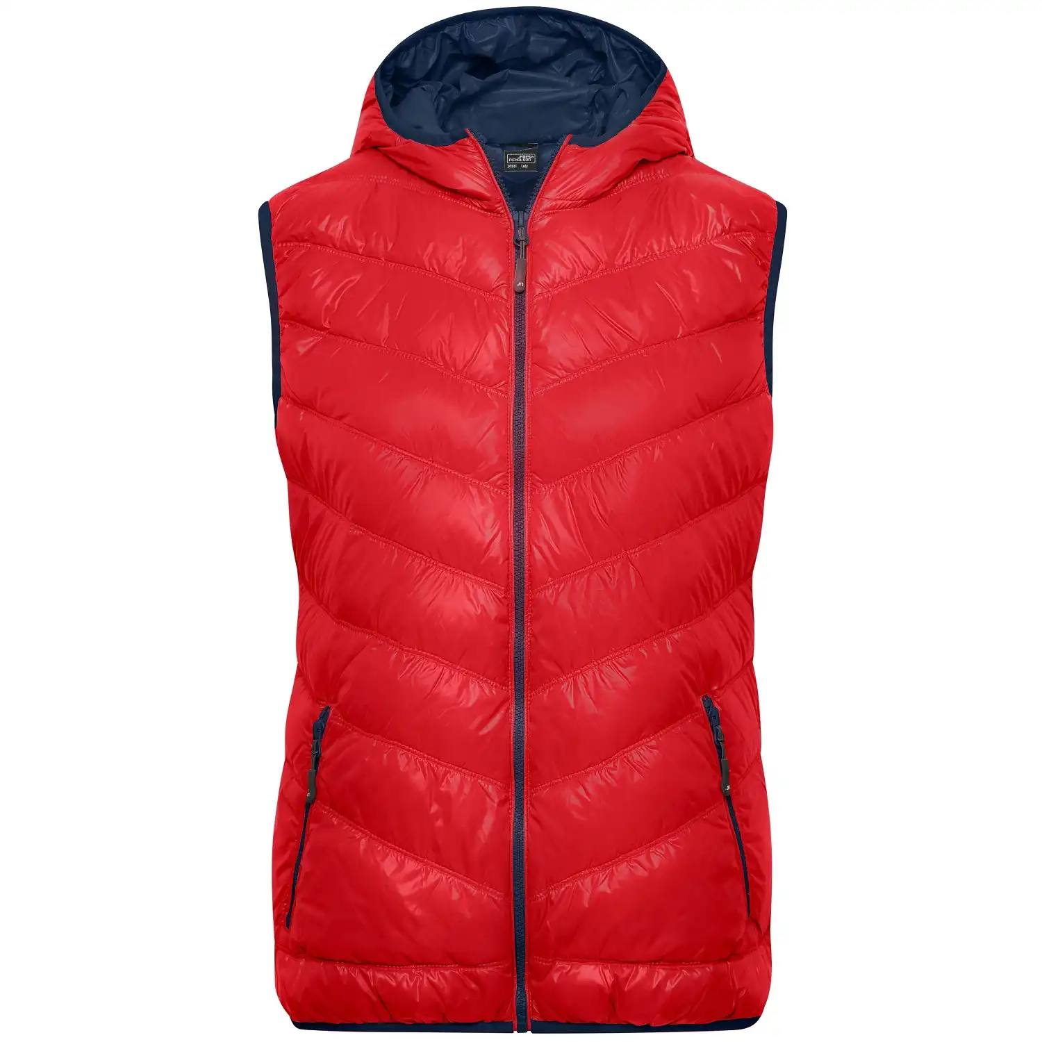 Ultraleichte Damen Daunenweste "JN1061" in red/navy, L - Thumbnail 1
