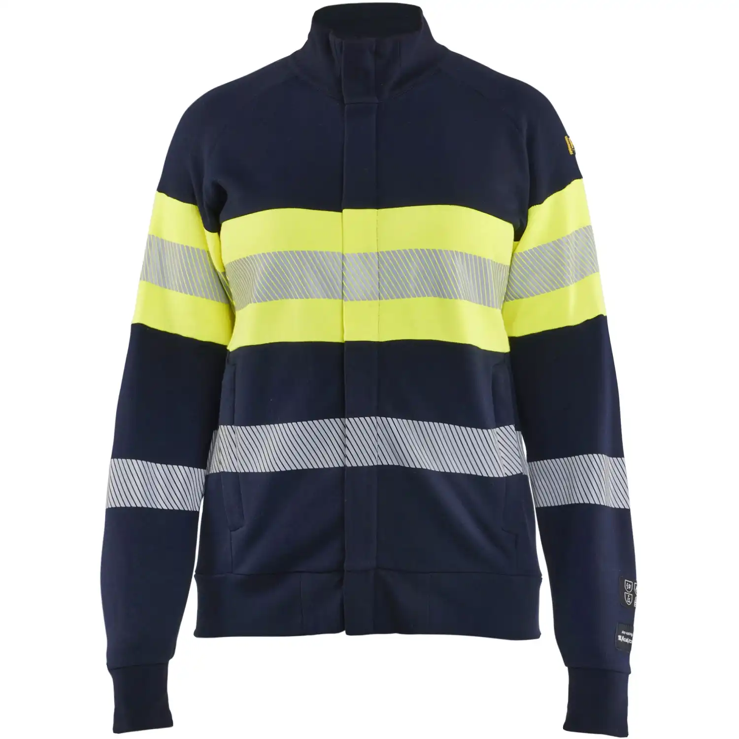 Damen Multinorm Sweatjacke Kl. 1 "3472" marine/gelb in L - Thumbnail 1