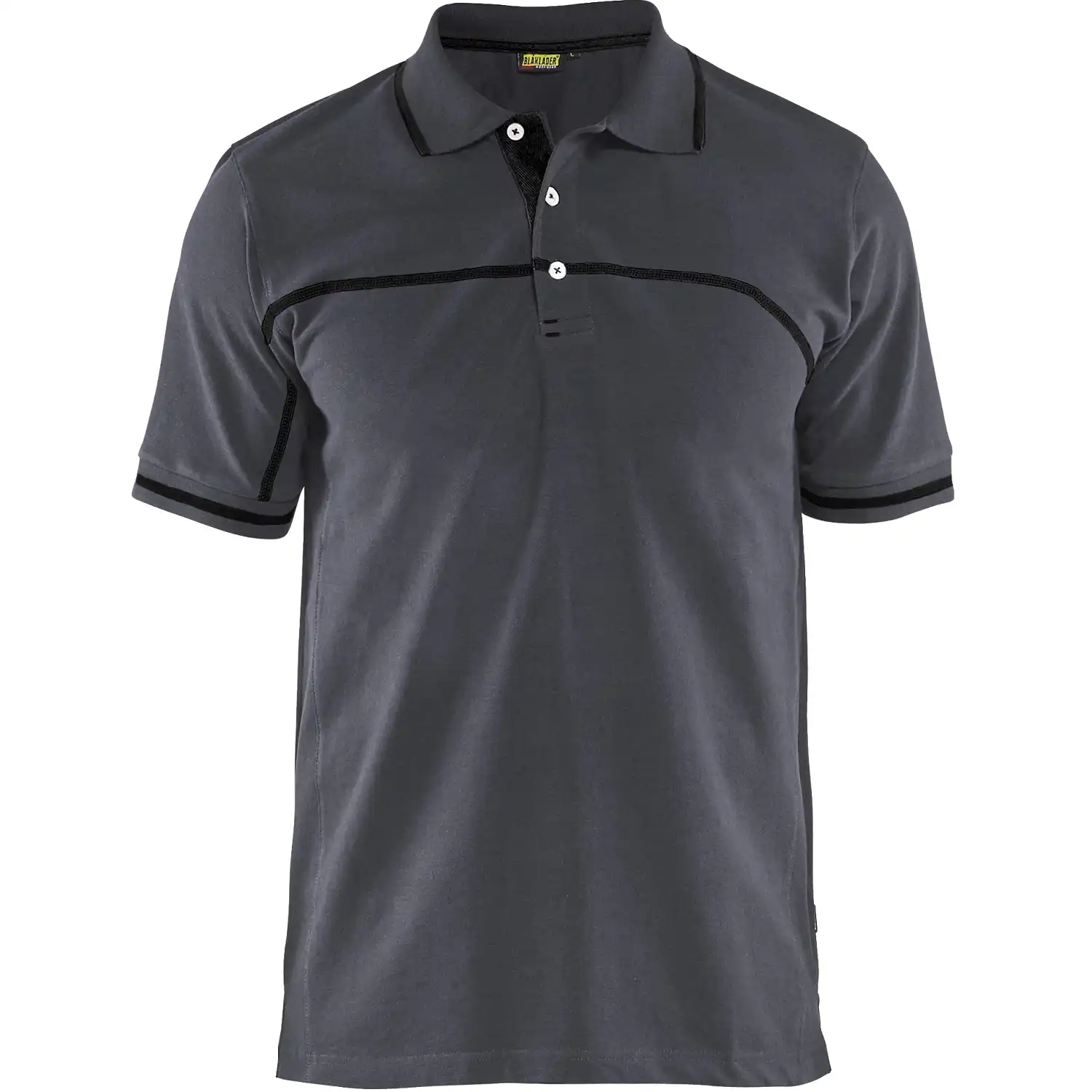 Polo-Shirt "3389" in mittelgrau/schwarz, XL - Thumbnail 1