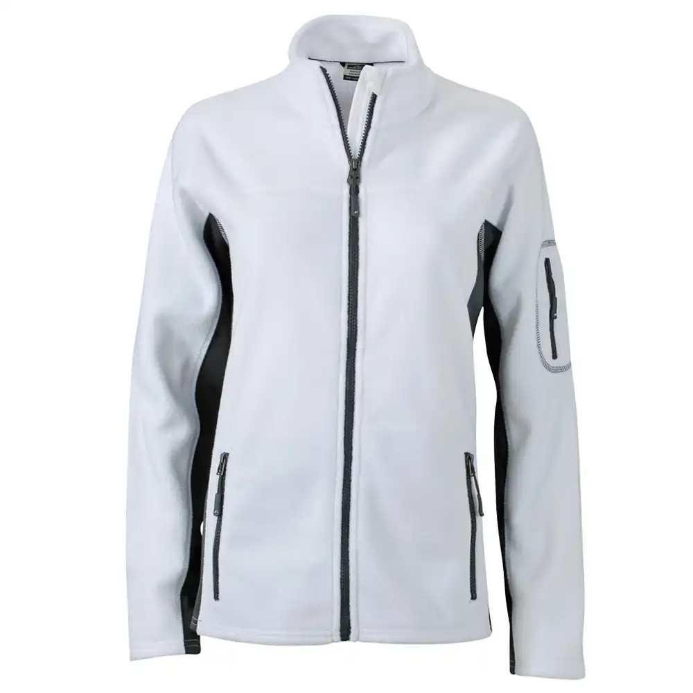 Damen Fleecejacke "JN841" in white/carbon, 3XL - Bild 1