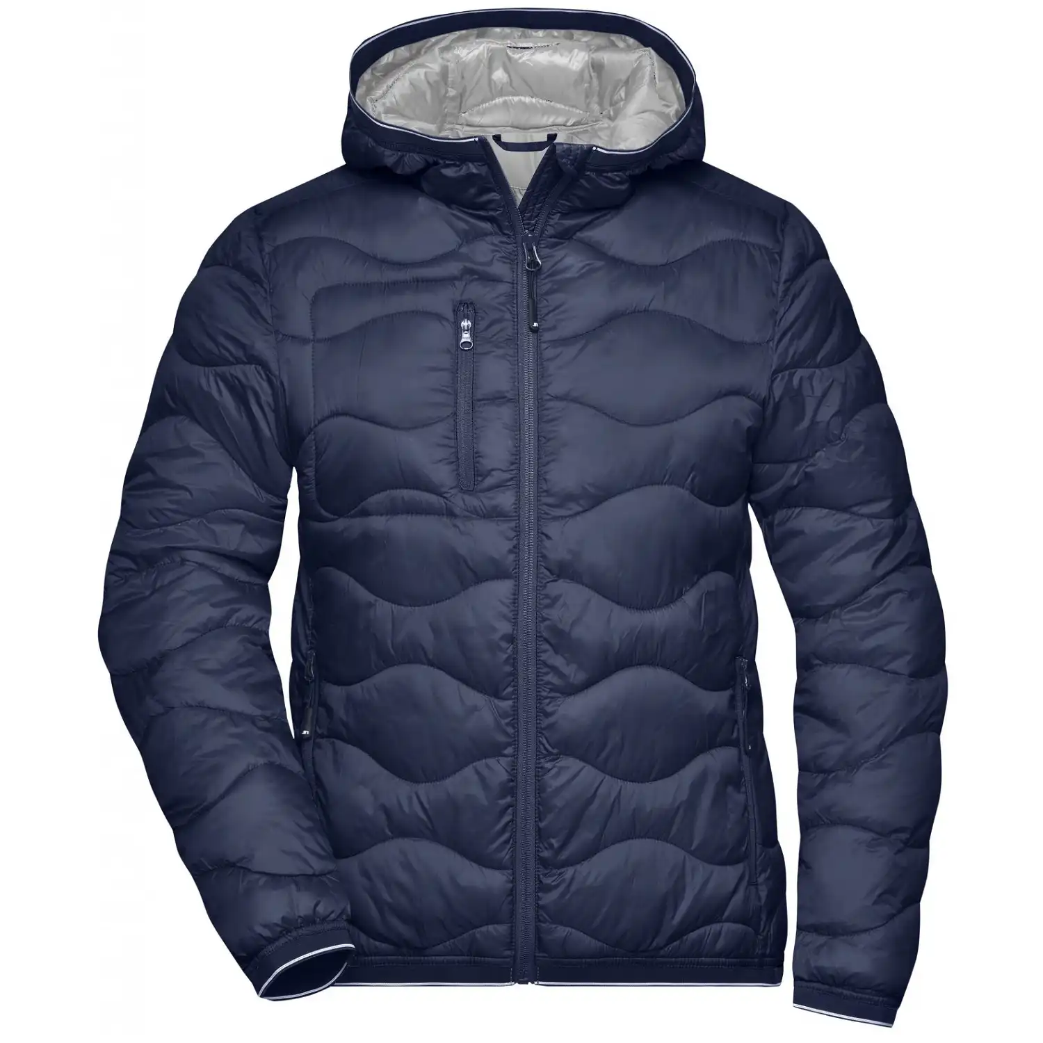 Damen Steppjacke "JN1155"-Daiber in navy/silver, L - Thumbnail 1