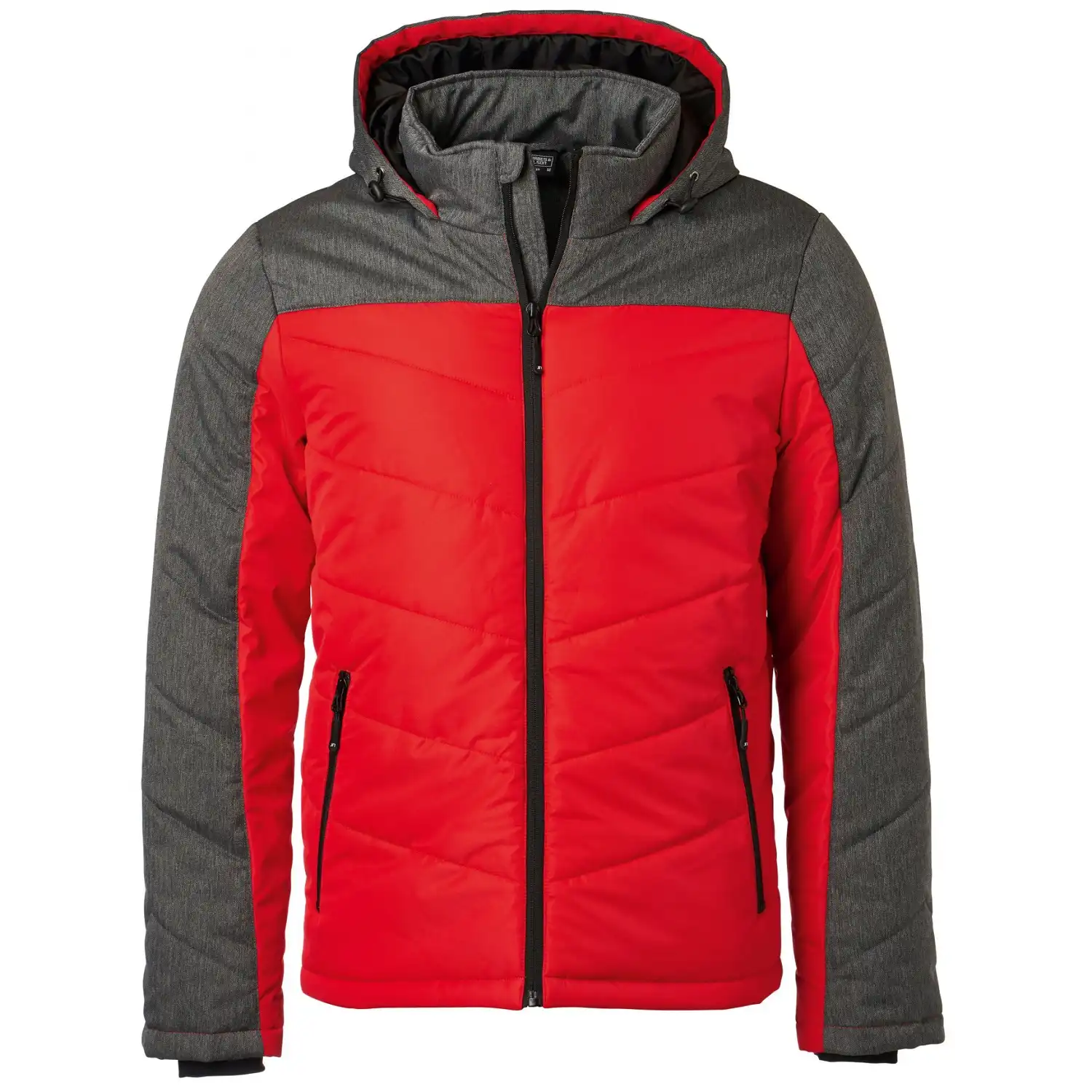 Kapuzen Winterjacke "JN1134" in red/anthracite-melange, S - Thumbnail 1