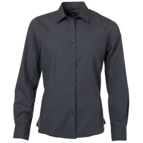 Damen Langarm Bluse &quot;JN677&quot; L, carbon