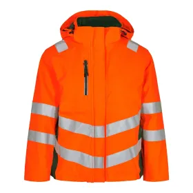 Damen Warnschutz Winterjacke &quot;1943-930&quot; Safety orange/grün, S