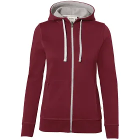 Damen-Kapuzen-Jacke Bonded 255 L, weinrot/silber