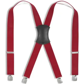 Hosenträger mit Stahlclipsen "ACHIM" 120cm Rot