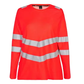Damen Warnschutz Langarmshirt &quot;9543-182&quot; Safety Kl. 2 Rot, L