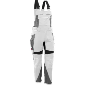 Latzhose &quot;IRON&quot; S54 (kurz), weiß/grau