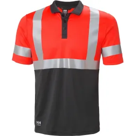 Warnschutz Polo-Shirt ADDVIS UV-Sch. rot/schwarz, M