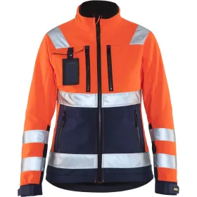 Damen Warnschutz Softshelljacke &quot;4902&quot; orange/marine, S