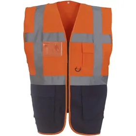 Warnweste / Kennzeichnungsweste "YK801" M, orange/marine
