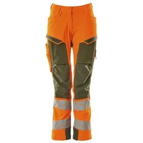 Dame Warn Stretchbundhose K2 ACCELERATESAFE  82C34 (EU 34), orange/moosgrün