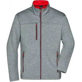 Softshell-Jacke &quot;JN1148&quot; L, dark-melange/red