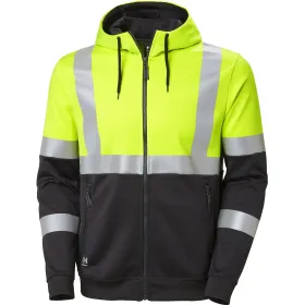 Warnschutz Kapuzen-Sweatjacke "ADDVIS" UV-Schutz L, gelb/schwarz