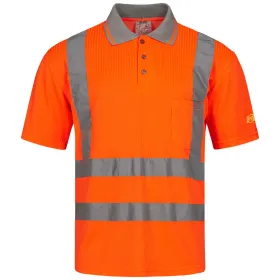 Warnschutz Polo-Shirt "CARLOS" mit Reflexstreifen - orange XL