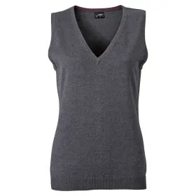 Damen V-Neck Pullunder &quot;JN656&quot; XL, anthracite-melange